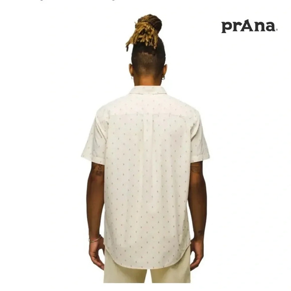 NWT Prana Tinline Shirt Yarrow Rocks Size M Cream - Picture 3 of 12